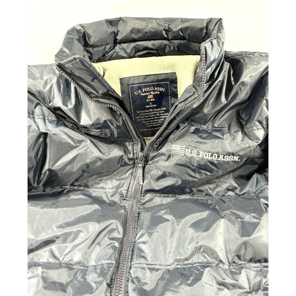 U.S. Polo Assn. Navy Blue Full Zip Insulated Puffer Jacket Men's Large - Picture 5 of 16